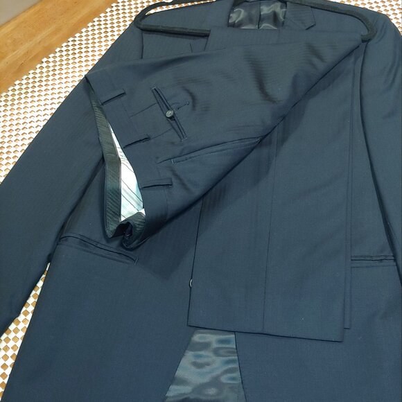 Ralph Lauren Dark Navy Striped - 34W , 41 Jacket - Hand Stitching - Slim Fit - Picture 12 of 15